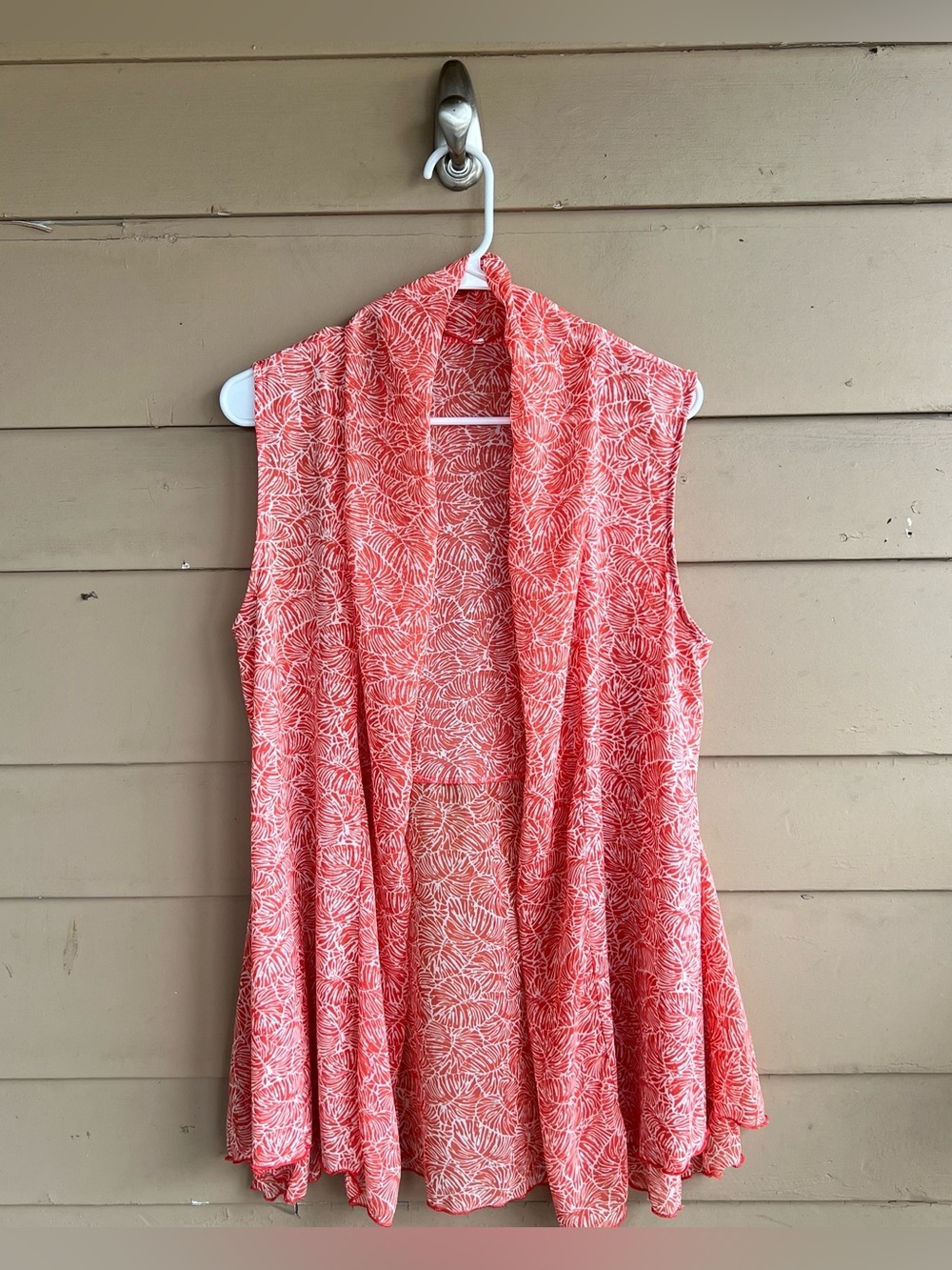 Tropical Print Open Front Cardigan Size M Summer Resortwear Vacation